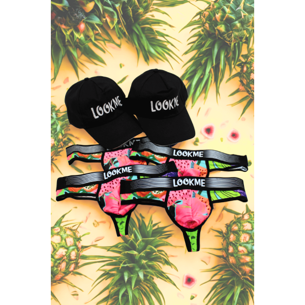Pack 4 Strings Homme LM2402-57SWE LOOKME + 2 Casquettes Offertes